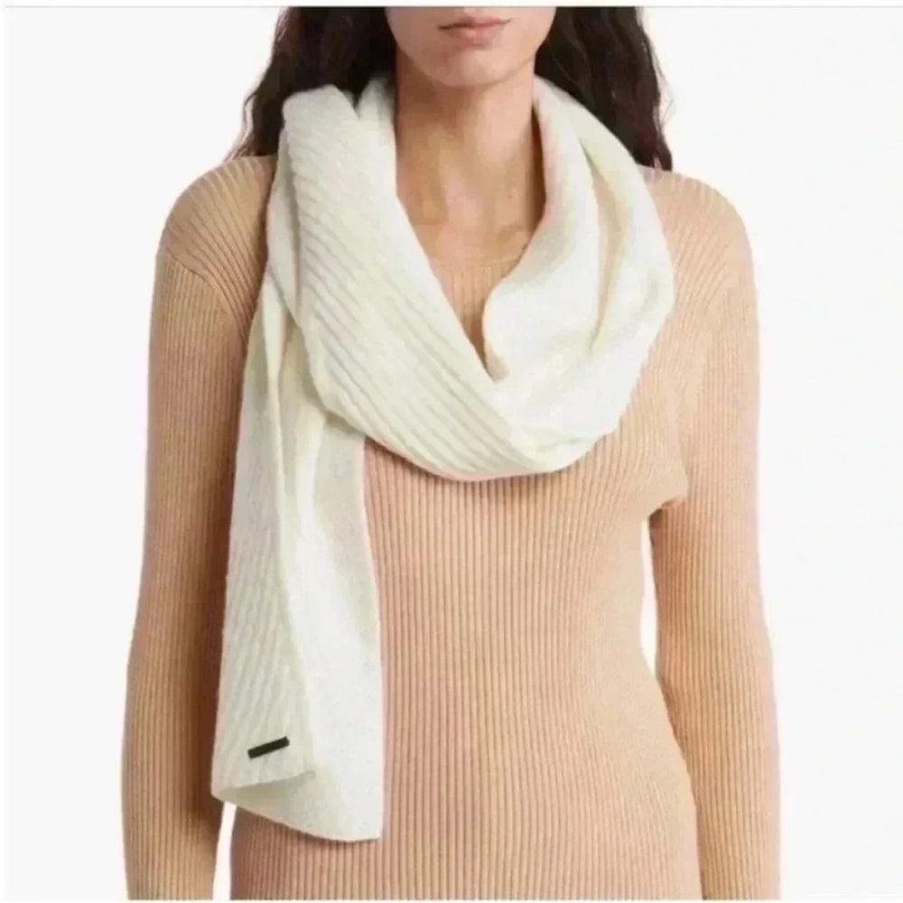 AllSaints Rib Pattern Scarf in Chalk NWT